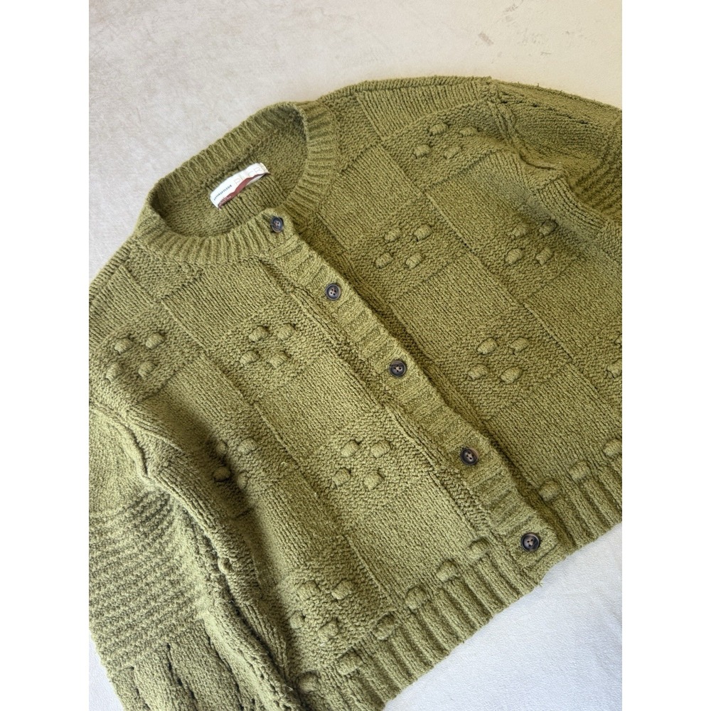 Anthropologie Pilcro Textured Puff Sleeve Cardigan Sweater XSP